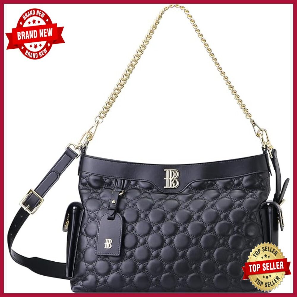 Genuine Leather Quilted Crossbody Satchel Tote Purse Large Capacity